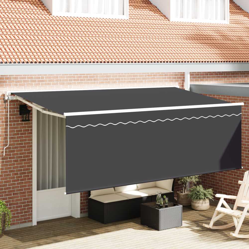 Produktbild för Utfällbar markis Antracit 350 x 200 cm Polyester och aluminium