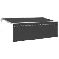 Produktbild för Utfällbar markis Antracit 350 x 200 cm Polyester och aluminium
