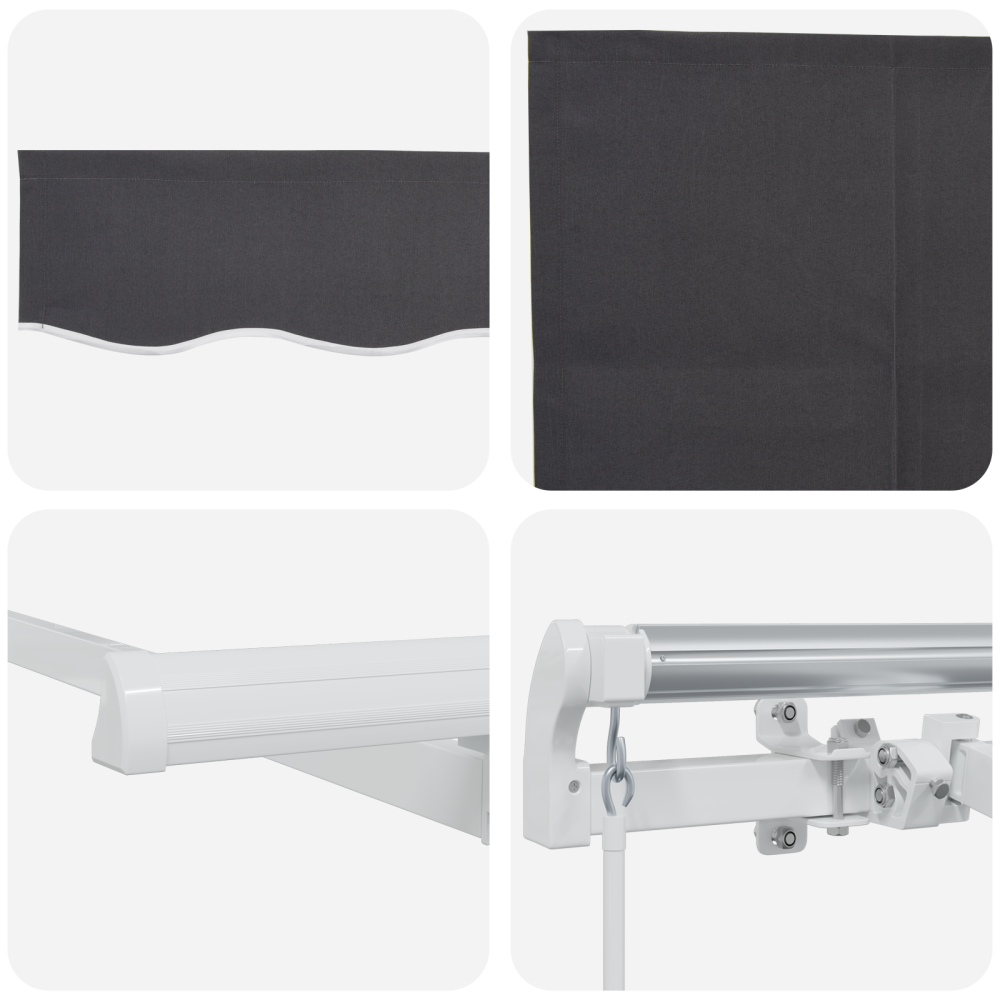Produktbild för Utfällbar markis Antracit 350 x 200 cm Polyester och aluminium