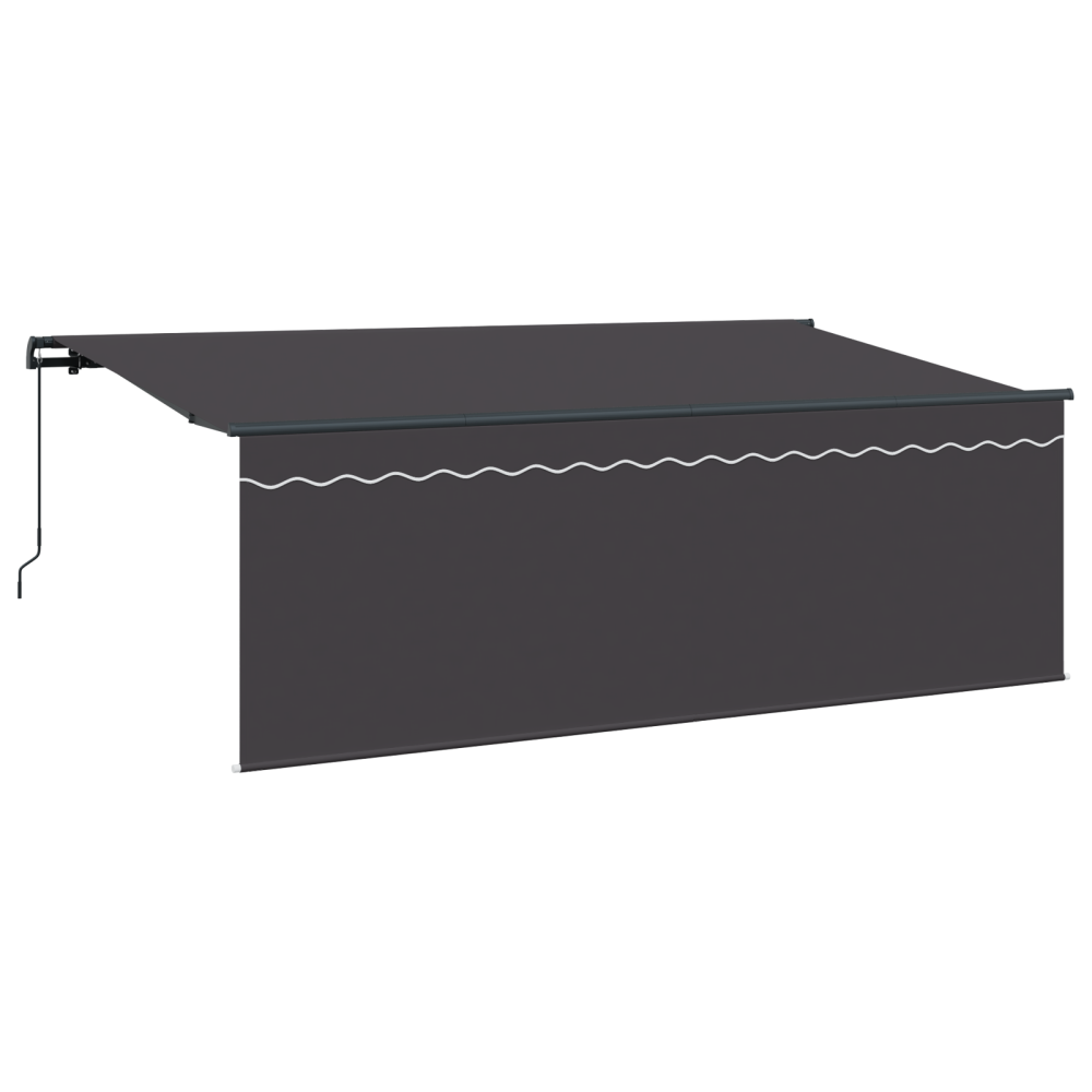 Produktbild för Utfällbar markis Antracit 350 x 200 cm Polyester och aluminium