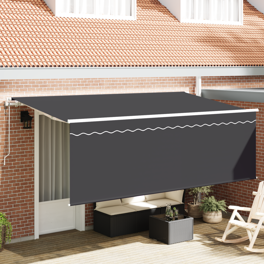 Produktbild för Utfällbar markis Antracit 350 x 200 cm Polyester och aluminium