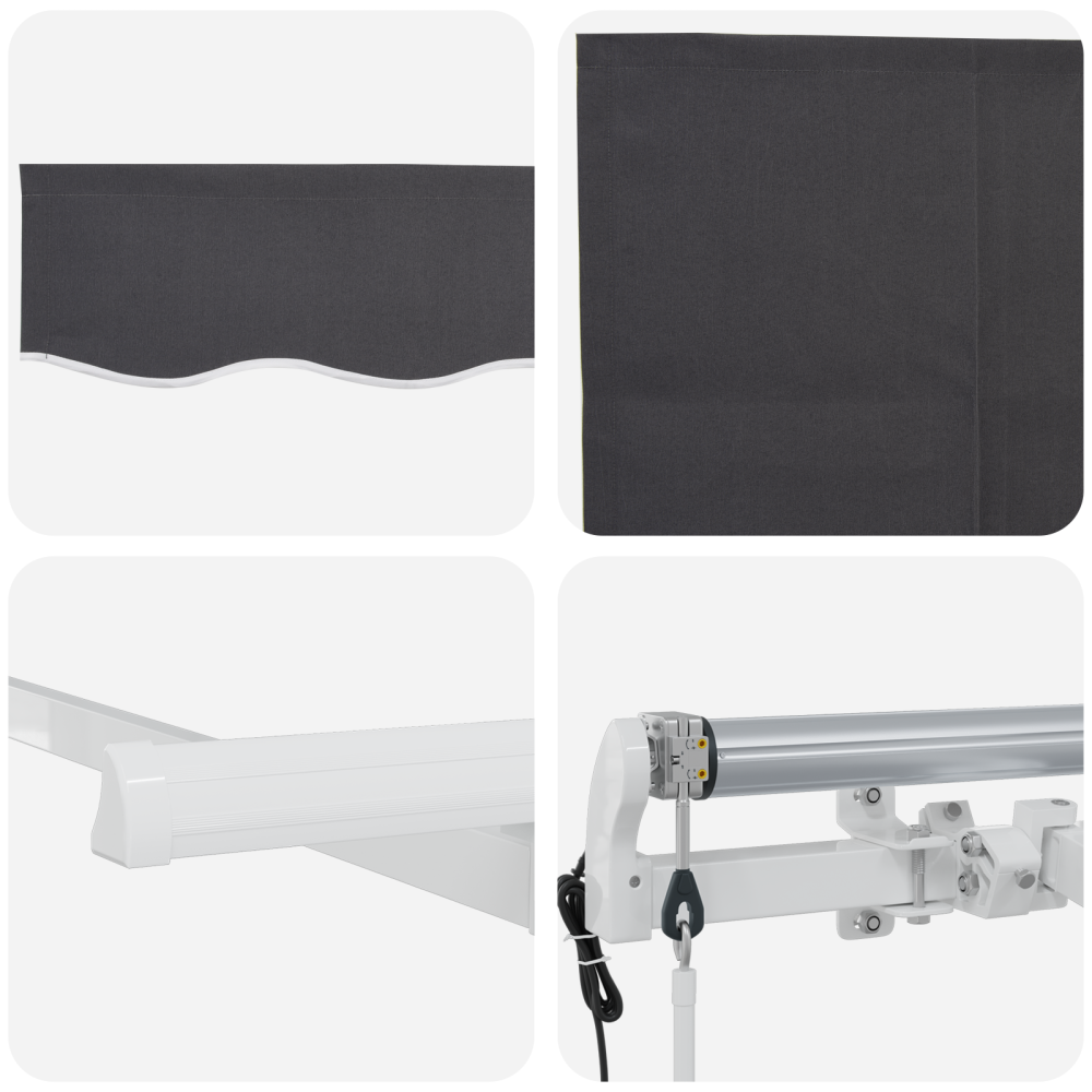 Produktbild för Utfällbar markis Antracit 350 x 200 cm Polyester och aluminium