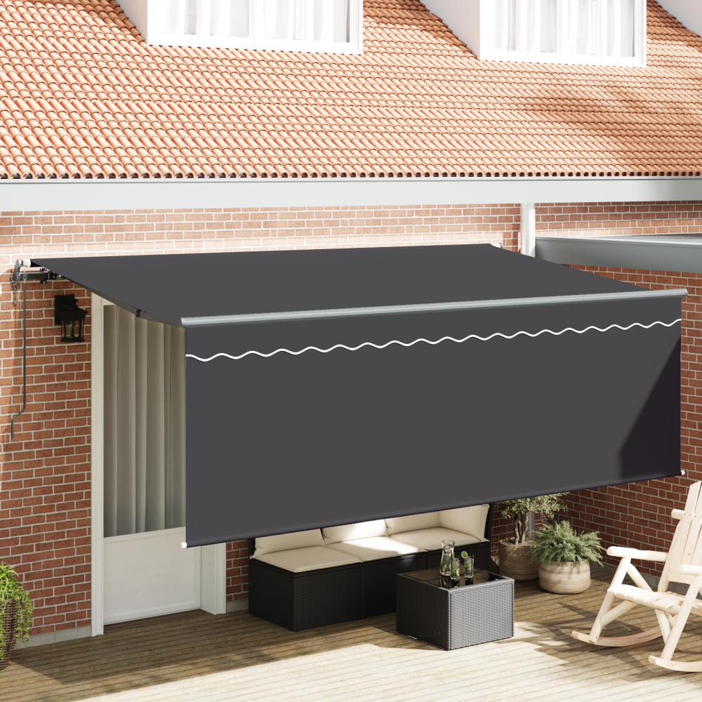 Produktbild för Utfällbar markis Antracit 350 x 200 cm Polyester och aluminium