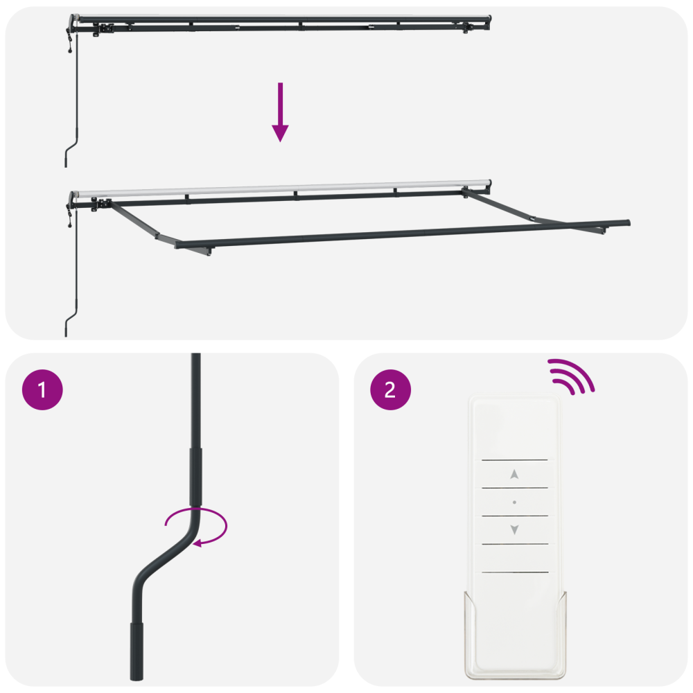 Produktbild för Utfällbar markis Antracit 350 x 200 cm Polyester och aluminium