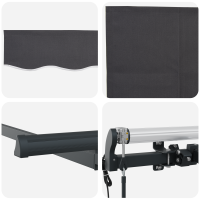 Produktbild för Utfällbar markis Antracit 350 x 200 cm Polyester och aluminium