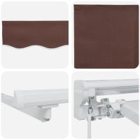 Produktbild för Markisram Brun 350 x 200 cm Polyester med PU-beläggning