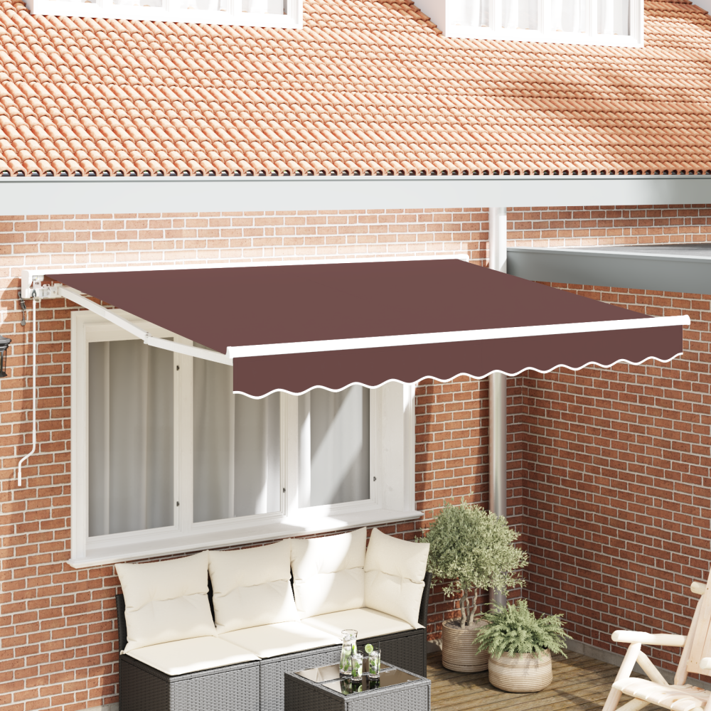 Produktbild för Markisram Brun 350 x 200 cm Polyester med PU-beläggning