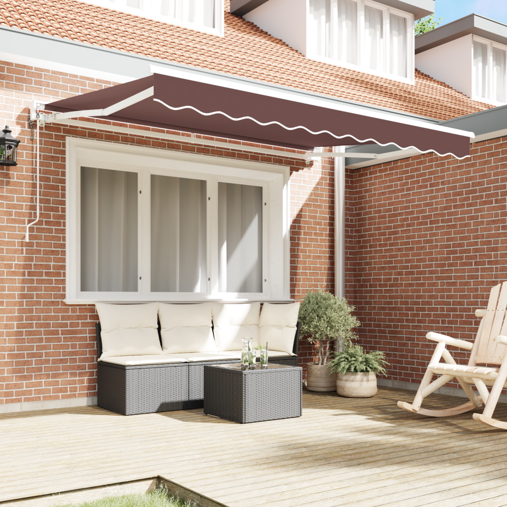 Produktbild för Markisram Brun 350 x 200 cm Polyester med PU-beläggning
