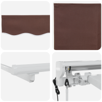 Produktbild för Markisram Brun 350 x 200 cm Polyester med PU-beläggning