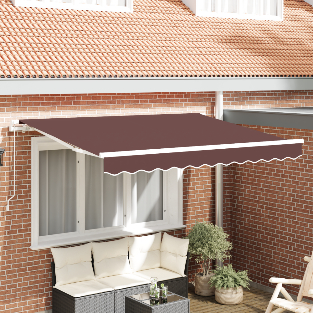 Produktbild för Utfällbar markis Brun 350 x 200 cm tyg