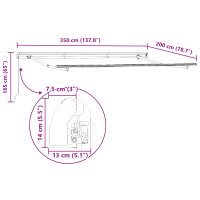 Produktbild för Utfällbar markis Brun 350 x 200 cm tyg