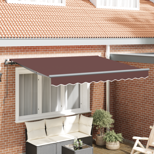 vidaXL Utfällbar markis Brun 350 x 200 cm tyg