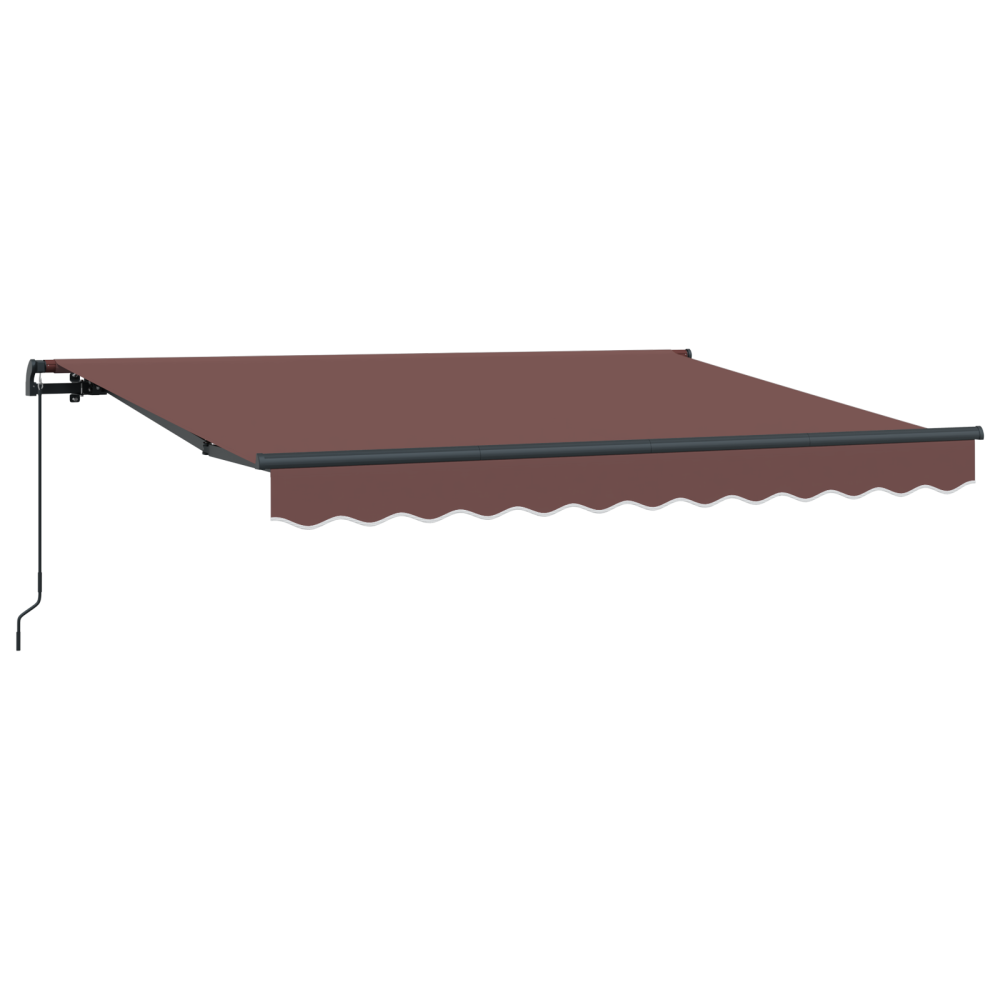 Produktbild för Utfällbar markis Brun 350 x 200 cm tyg