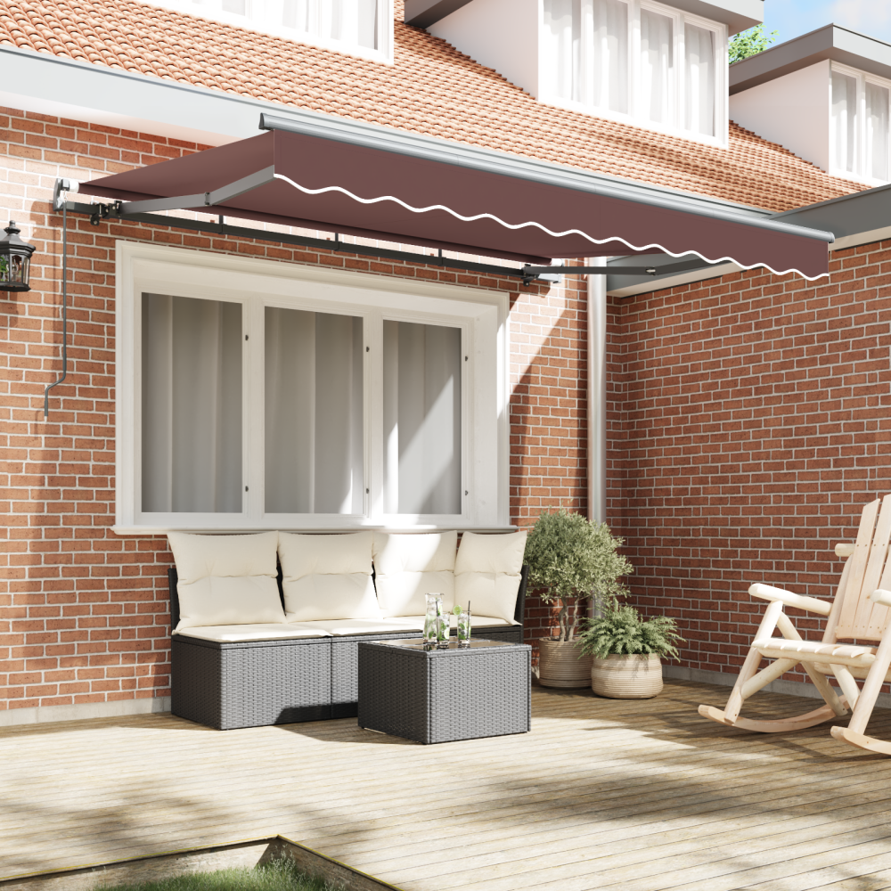 Produktbild för Utfällbar markis Brun 350 x 200 cm tyg