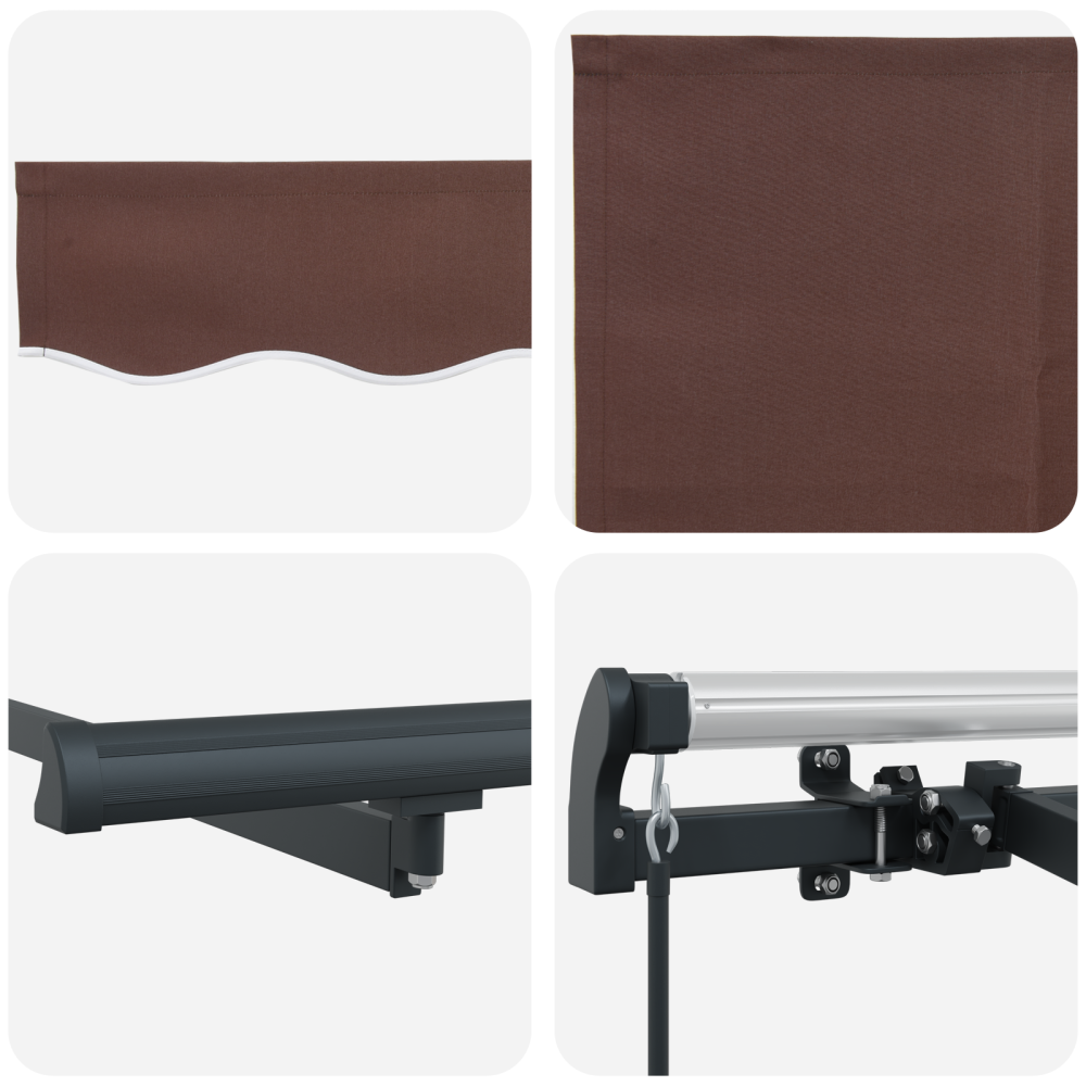 Produktbild för Utfällbar markis Brun 350 x 200 cm tyg