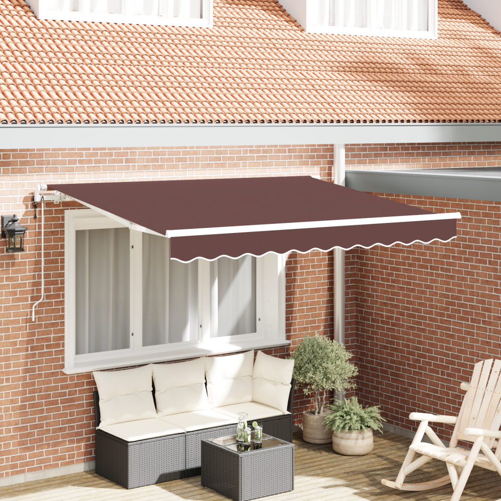 Produktbild för Utfällbar markis Brun 350 x 200 cm tyg