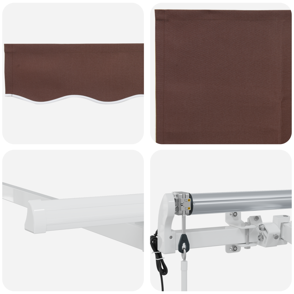 Produktbild för Utfällbar markis Brun 350 x 200 cm tyg