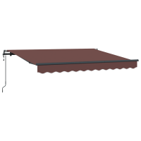 Produktbild för Utfällbar markis Brun 350 x 200 cm tyg