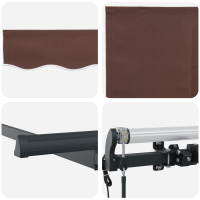 Produktbild för Utfällbar markis Brun 350 x 200 cm tyg
