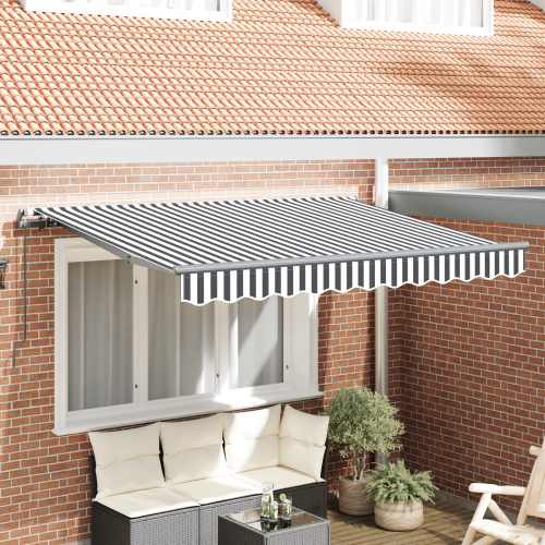 vidaXL Utfällbar markis Antracit 350 x 200 cm tyg