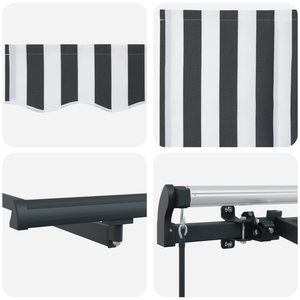 Produktbild för Utfällbar markis Antracit 350 x 200 cm tyg