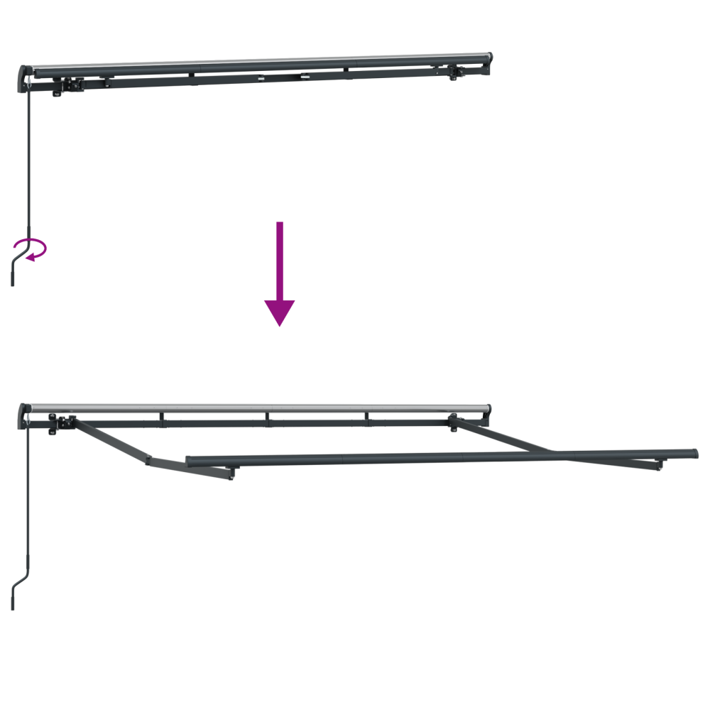 Produktbild för Utfällbar markis Antracit 350 x 200 cm tyg