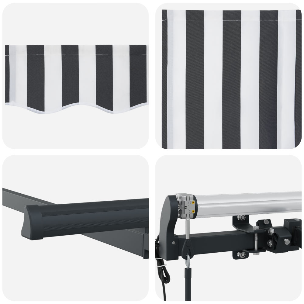 Produktbild för Utfällbar markis Antracit 350 x 200 cm tyg