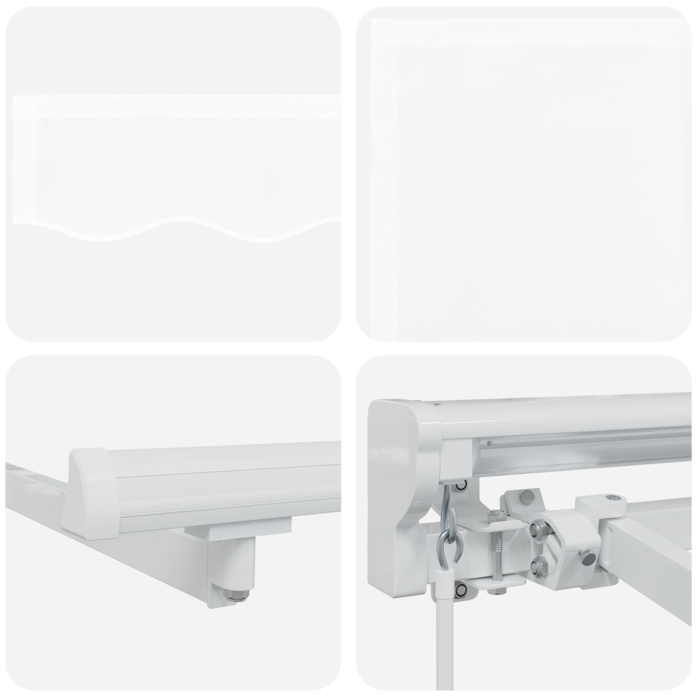 Produktbild för Markisram Vit 350 x 200 cm Polyester med PU-beläggning
