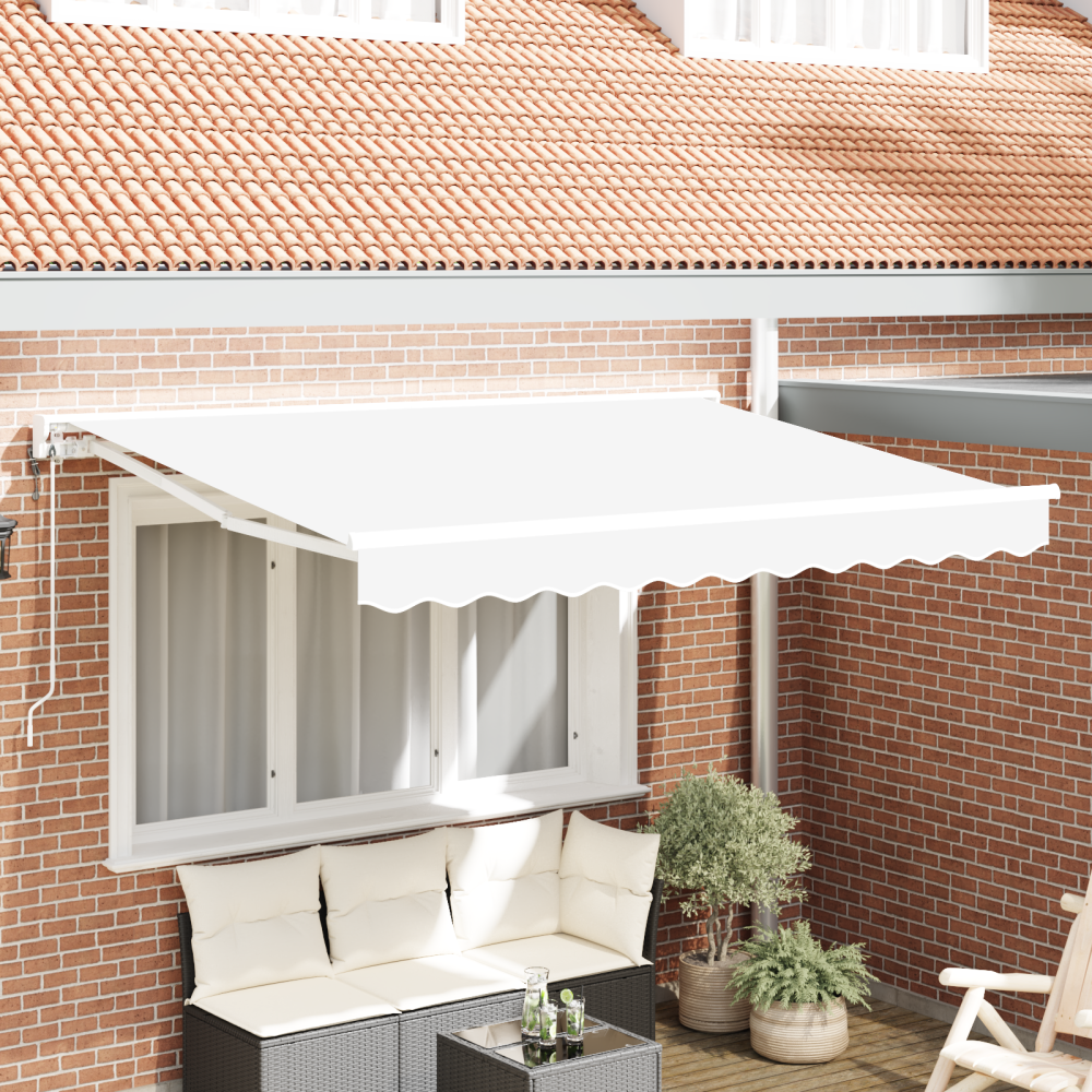 Produktbild för Markisram Vit 350 x 200 cm Polyester med PU-beläggning
