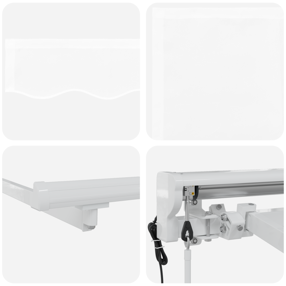 Produktbild för Markisram Vit 350 x 200 cm Polyester med PU-beläggning