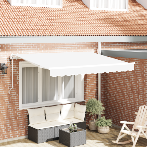 vidaXL Utfällbar markis Vit 350 x 200 cm tyg
