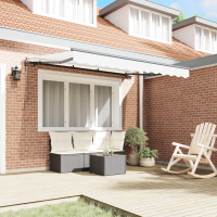 Produktbild för Utfällbar markis Vit 350 x 200 cm tyg