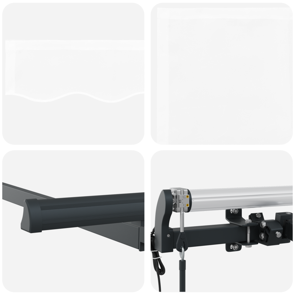 Produktbild för Utfällbar markis Vit 350 x 200 cm tyg