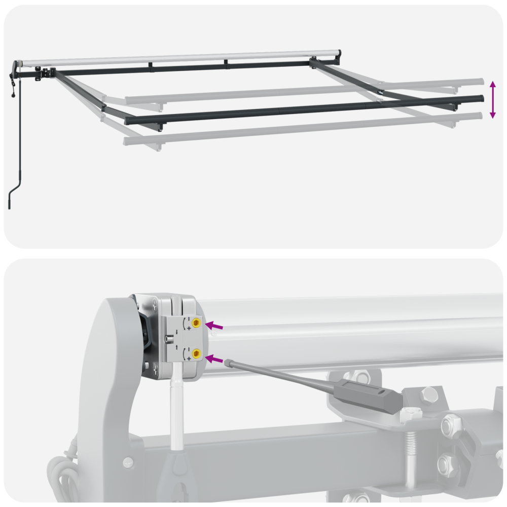 Produktbild för Utfällbar markis Vit 350 x 200 cm tyg