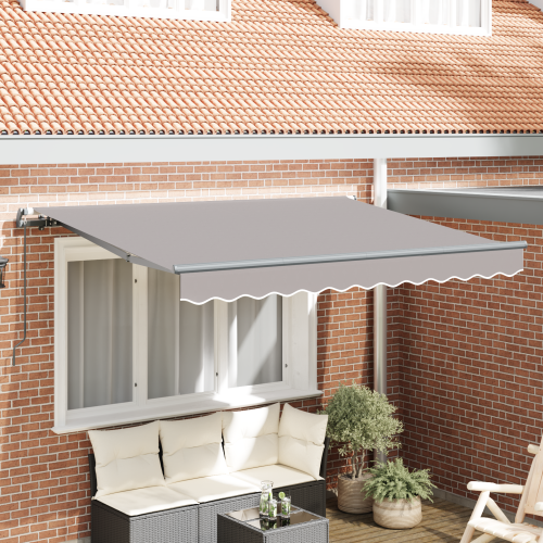 vidaXL Utfällbar markis Ljusgrå 350 x 200 cm tyg