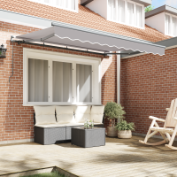 Produktbild för Utfällbar markis Ljusgrå 350 x 200 cm tyg