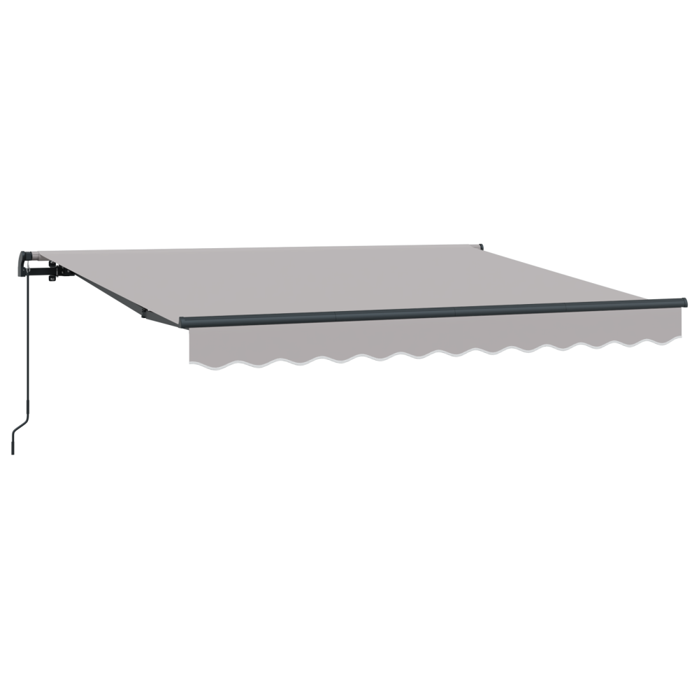 Produktbild för Utfällbar markis Ljusgrå 350 x 200 cm tyg
