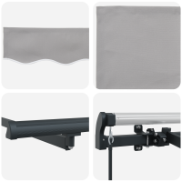Produktbild för Utfällbar markis Ljusgrå 350 x 200 cm tyg