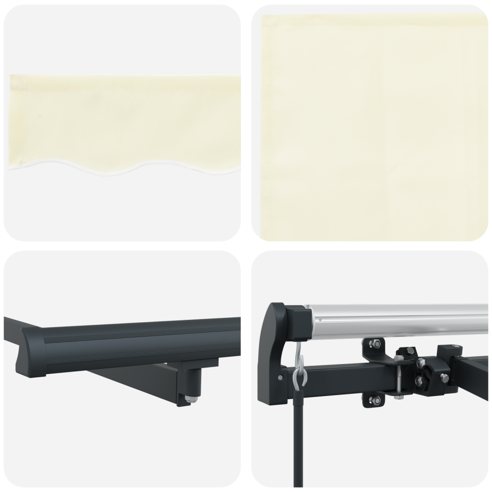Produktbild för Utfällbar markis Kräm 400 x 200 cm tyg