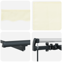 Produktbild för Utfällbar markis Kräm 400 x 200 cm tyg