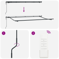 Produktbild för Utfällbar markis Kräm 400 x 200 cm tyg