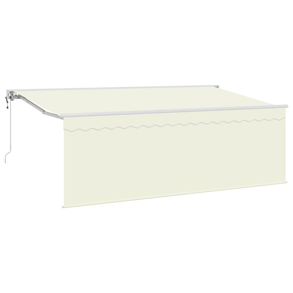 Produktbild för Utfällbar markis Kräm 400 x 200 cm Polyester och aluminium