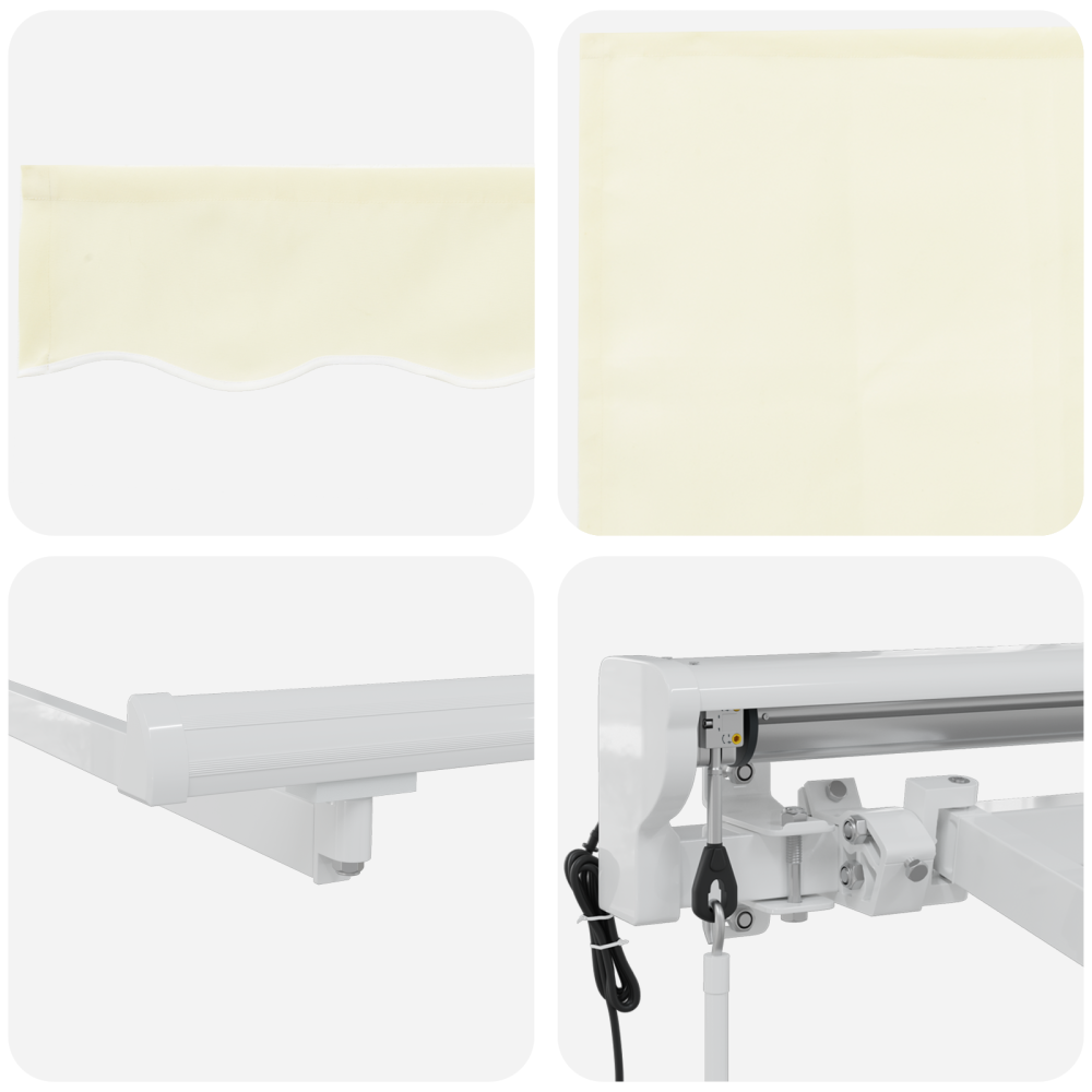 Produktbild för Utfällbar markis Kräm 400 x 200 cm Polyester och aluminium