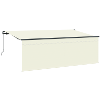 Produktbild för Utfällbar markis Kräm 400 x 200 cm Polyester och aluminium