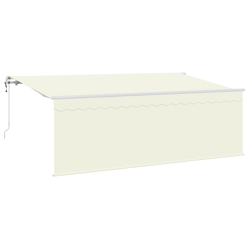 Produktbild för Utfällbar markis Kräm 400 x 200 cm Polyester och aluminium