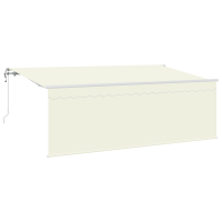 Produktbild för Utfällbar markis Kräm 400 x 200 cm Polyester och aluminium
