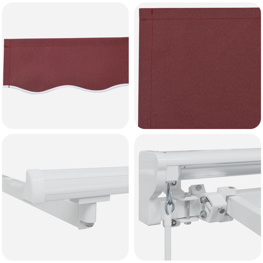 Produktbild för Markisram Vinröd 400 x 200 cm Polyester med PU-beläggning