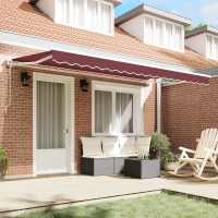 Produktbild för Markisram Vinröd 400 x 200 cm Polyester med PU-beläggning
