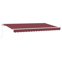 Produktbild för Utfällbar markis Vinröd 400 x 200 cm tyg