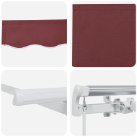 Produktbild för Utfällbar markis Vinröd 400 x 200 cm tyg